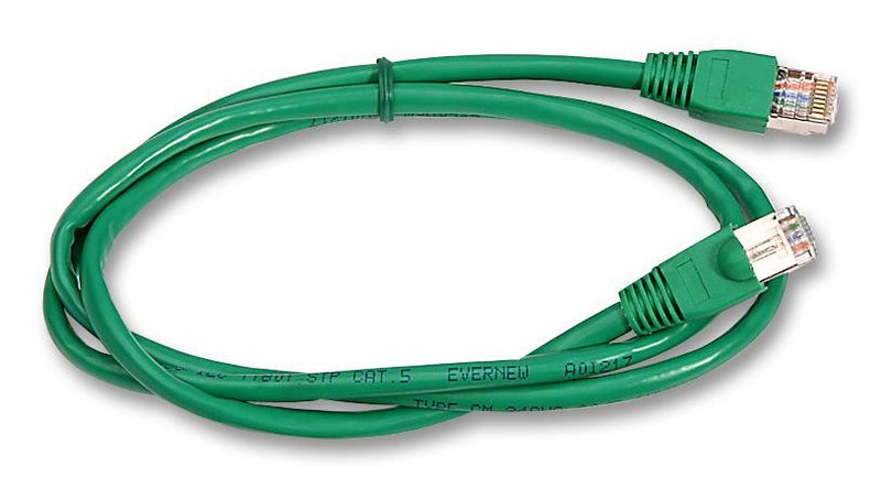VIDEK 1962-3G Ethernet Cable, Patch Lead, Cat5e, RJ45 Plug to RJ45 Plug, Green, 3 m