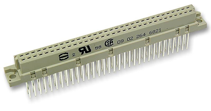 HARTING 0902 264 6821 DIN 41612 Connector, DIN 41612 Series, 64 Contacts, Receptacle, 2.54 mm, 2 Row, a + b