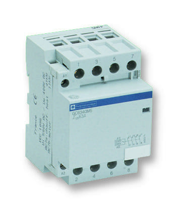 SCHNEIDER ELECTRIC / TELEMECANIQUE GC6340M5 Contactor, 4PST-NO, DIN Rail, 63 A, 240 V, 240 V