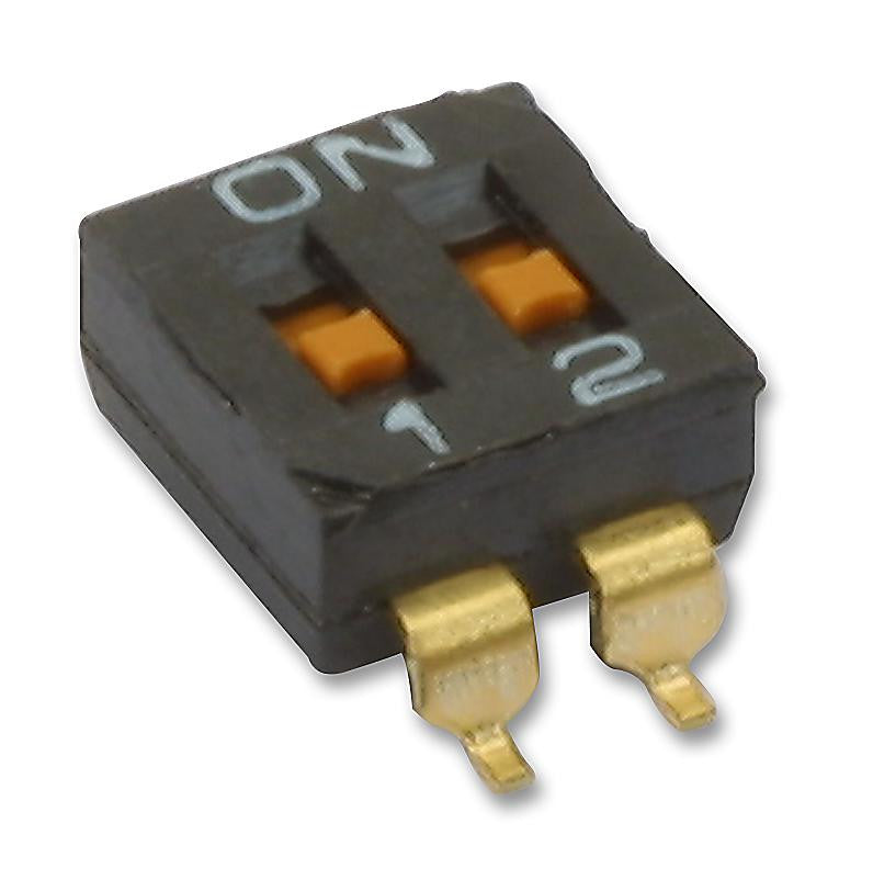 OMRON ELECTRONIC COMPONENTS A6S-2102-H DIP / SIP Switch, 2 Circuits, SPST, SMD, A6S-H Series, DIP Sealed, 24 VDC
