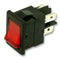 ARCOLECTRIC H8553VBNAF Rocker Switch, Illuminated, DPST, Off-On, Red, Panel, 15 A