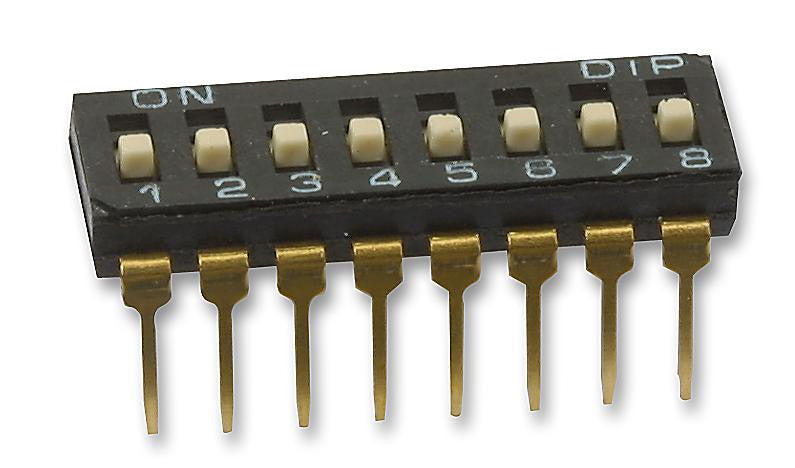 MULTICOMP MCNDI-08S DIP / SIP Switch, 8 Circuits, SPST, Through Hole, NDI Series, DIP Unsealed, 24 V