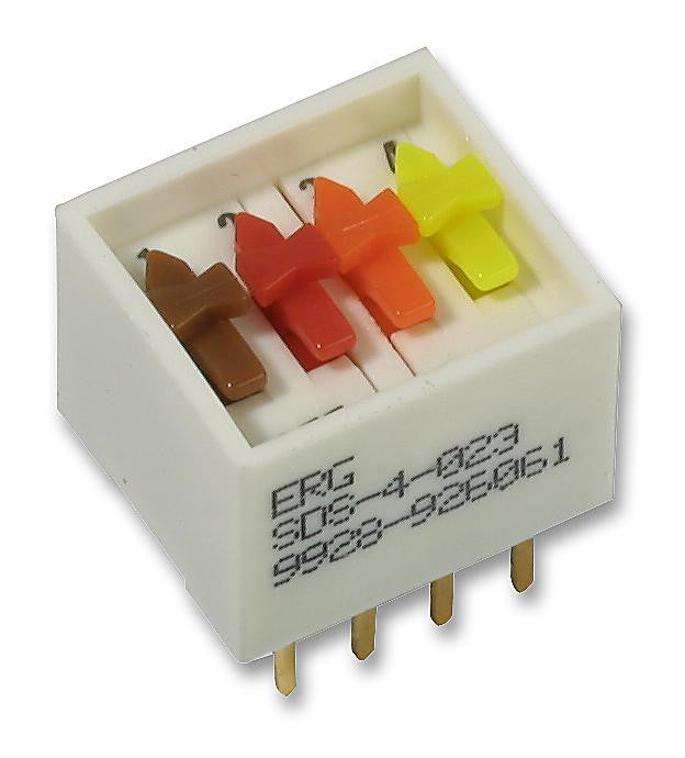 ERG COMPONENTS SDS-4-023 DIP / SIP Switch, 4 Circuits, SPST, Through Hole, SDS Series, 100 V