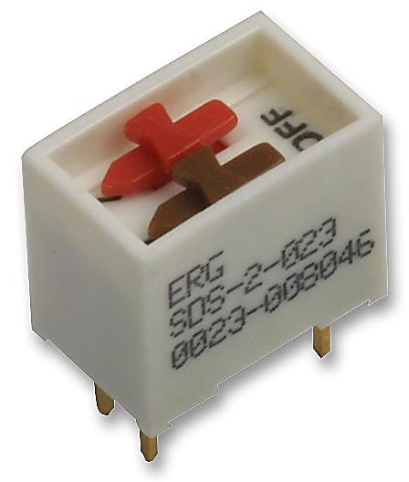 ERG COMPONENTS SDS-2-023 DIP / SIP Switch, 2 Circuits, SPST, Through Hole, SDS Series, 100 V