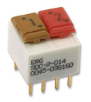ERG COMPONENTS SDC-2-014 DIP / SIP Switch, 2 Circuits, SPDT, Through Hole, SDC Series, 100 V