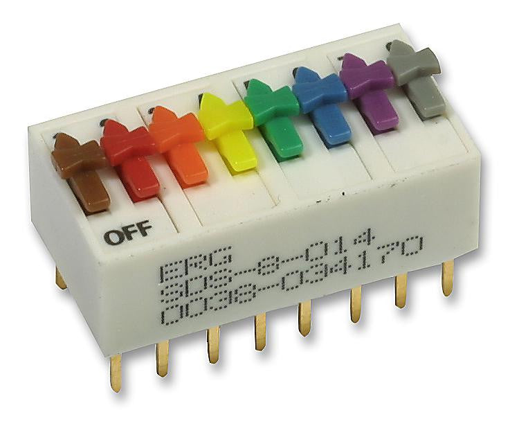 ERG COMPONENTS SDS-8-014 DIP / SIP Switch, 8 Circuits, SPST, Through Hole, SDS Series, 100 V