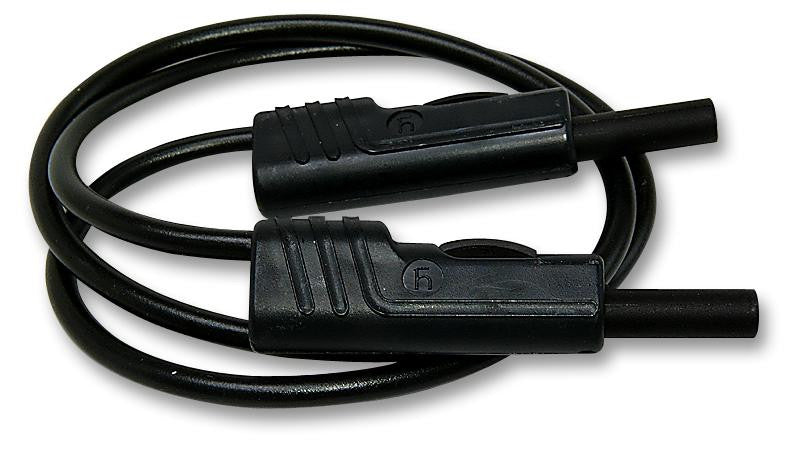 HIRSCHMANN TEST AND MEASUREMENT 973645100 Test Lead, 4mm Banana Plug to 4mm Banana Plug, Black, 60 V, 16 A, 500 mm