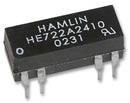 HAMLIN HE722A2410 Reed Relay, DPST-NO, 24 VDC, HE700 Series, Through Hole, 2.15 kohm, 500 mA