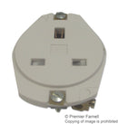 MK 735WHI 1G 13A Circular Panel Mount Socket Outlet