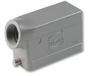 HARTING 0930 016 1540 Heavy Duty Connector Hood, PG21 Side Entry, 2 Pegs, Low Profile, Han B Series, 90&iuml;&iquest;&frac12;, Aluminium Body