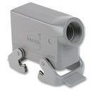 HARTING 09 30 016 1530 Heavy Duty Connector Hood, Coupler, PG21 Side Entry, Low Profile, Han B Series, 90&iuml;&iquest;&frac12;, Aluminium Body