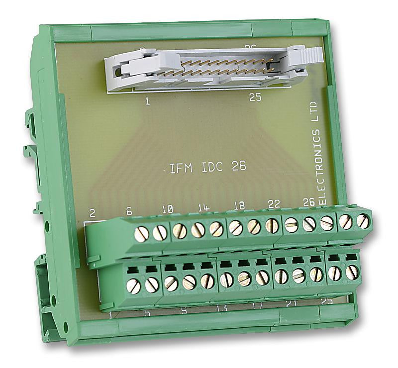 M JAY IFM IDC 26 Terminal Block Interface, IDC 26 Position Plug, Screw Type 26 Position Terminal Block, 1 A, 250 V
