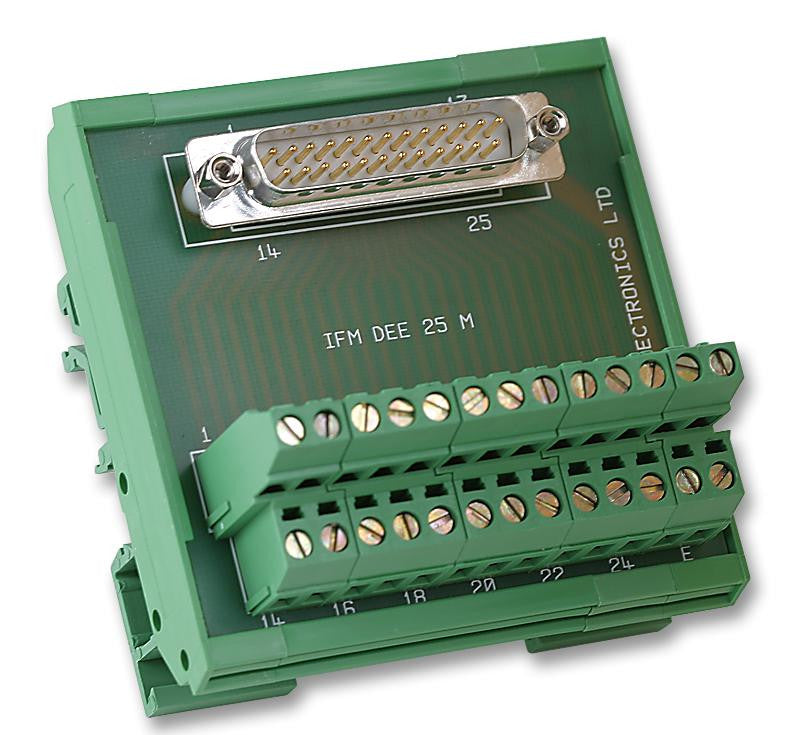 M JAY IFM DEE 25 M Terminal Block Interface, D Sub 25 Position Plug, Screw Type 26 Position Terminal Block, 5 A, 250 V