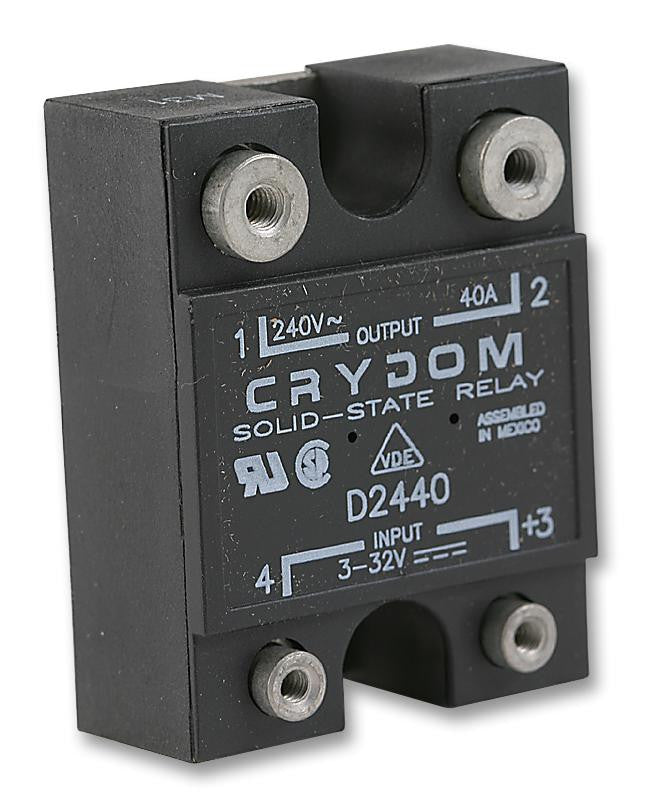 CRYDOM D2440 Solid State Relay, SPST-NO, 40 A, 280 VAC, Panel, Screw, Zero Crossing