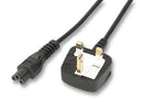 VOLEX X-3076374A Mains Power Cord, Mains Plug, UK, IEC 60320 C5, 6.5 ft, 2 m, Black