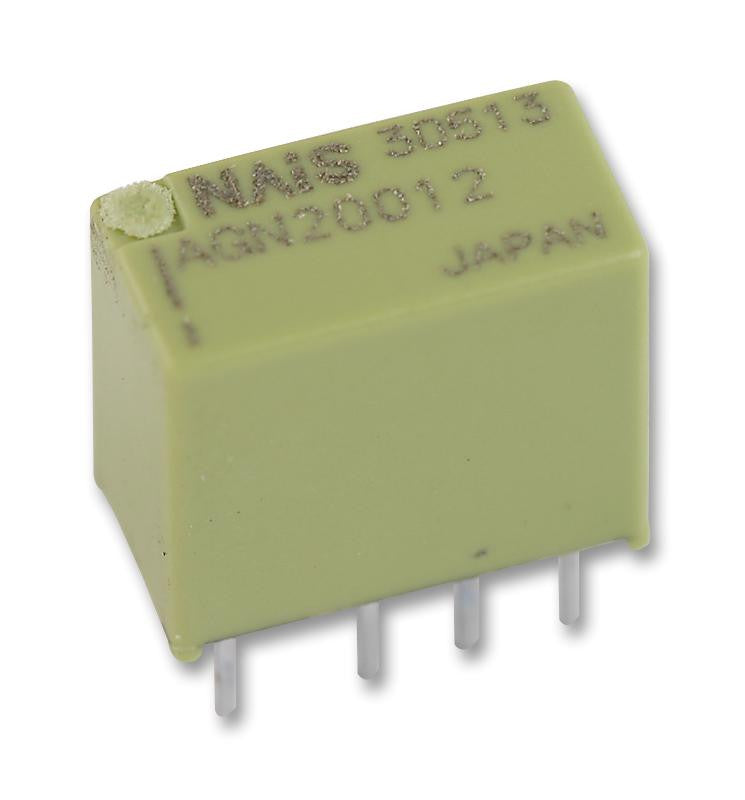 PANASONIC ELECTRIC WORKS AGN20012 Signal Relay, DPDT, 12 VDC, 1 A, AGN Series, Through Hole, Non Latching