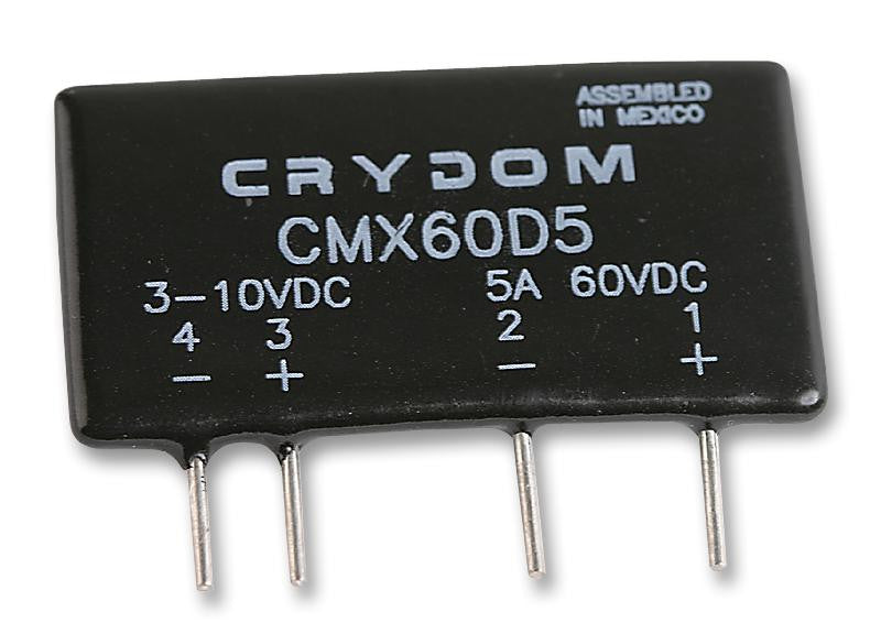 CRYDOM CMX60D5 Solid State Relay, CMX Series, DIP, DC Output, SPST-NO, 5 A, 60 VDC, PCB, Through Hole, DC Switch