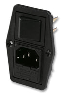 BULGIN BVB01/Z0000/10 Power Entry Connector, POLYSNAP Series, Plug, 250 VAC, 10 A, Panel Mount, Quick Connect