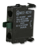 EATON MOELLER M22-KC10 Contact Block, 1NO, 6 A, 500 V, 1 Pole, M22 Series, Screw