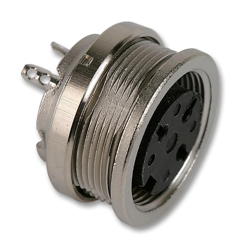 AMPHENOL SINE/TUCHEL C091 31N007 1002 Circular Connector, C091D Series, Panel Mount Receptacle, 7 Contacts, Solder Socket, Metal Body