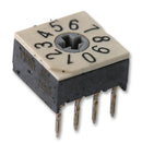 APEM P60A701 Rotary Coded Switch, P60A Series, Through Hole, 10 Position, 24 VDC, BCD, 400 mA