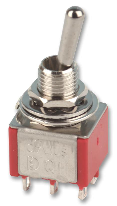 MULTICOMP 1MD4T1B1M1QE Toggle Switch, DPDT, Non Illuminated, (On)-Off-(On), 1MD Series, Panel, 5 A