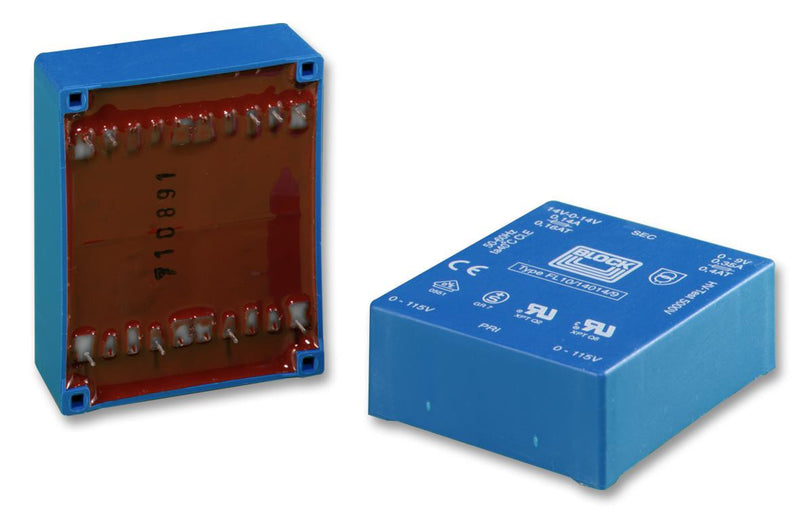 BLOCK FL6/9 Isolation Transformer, UI 30 x 10.5, 6 VA, 2 x 115V, 2 x 9V, 375 mA, FL Series