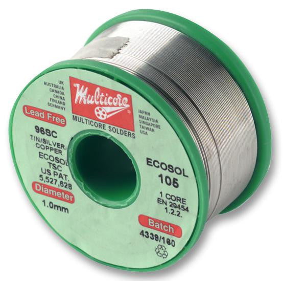 MULTICORE / LOCTITE 96SC 502 5C 0.70MM Solder Wire, 95.5/3.5/0.7, 0.7mm Diameter, 217&deg;C, 500g