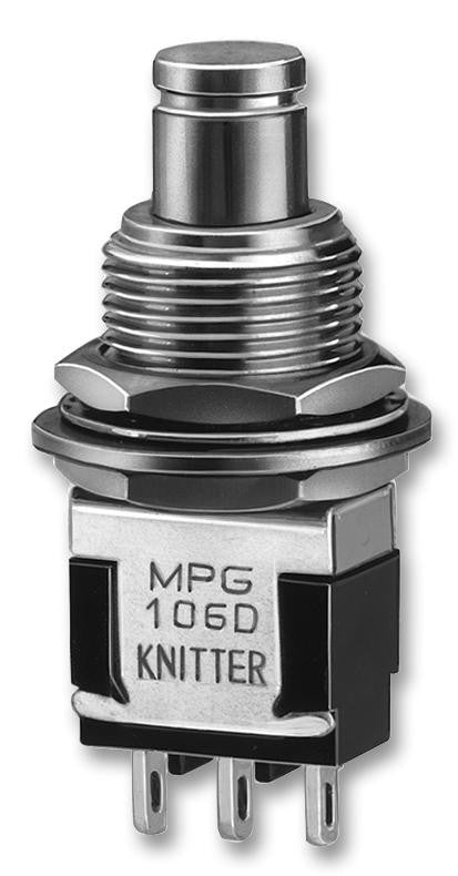 KNITTER-SWITCH MPG 106 D Pushbutton Switch, On-On, SPDT, 250 V, 30 V, 6 A, Solder