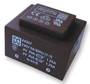 MYRRA 44307 Isolation Transformer, 16 VA, 1 x 230V, 2 x 6V, PCB MOUNTED 44xxx Series