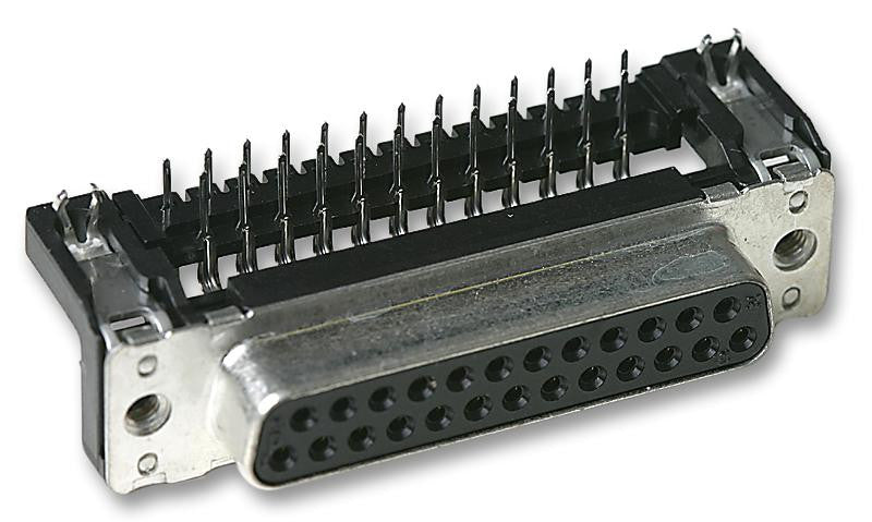 HARTING 09 66 352 7611 D Sub Connector, 25 Contacts, Receptacle, DB, Snap In, Ground Contact, Metal Body, Solder