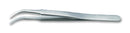 IDEAL-TEK 2AB SA Tweezer, Precision, Flat Round, 120 mm, Stainless Steel Body, Stainless Steel Tip