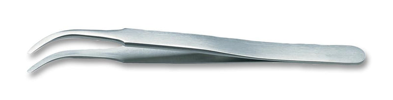 IDEAL-TEK 2AB SA Tweezer, Precision, Flat Round, 120 mm, Stainless Steel Body, Stainless Steel Tip