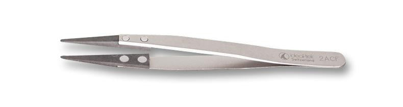 IDEAL-TEK 2A CF SA Tweezer, Precision, 130 mm, Stainless Steel Body, Carbon Fibre Tip