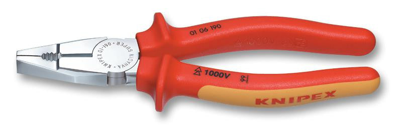 KNIPEX 01 06 160 160mm Combination Pliers with Cutting Edges and Two Colour Dual Component Handles