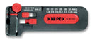 KNIPEX 1280100SB 100mm Cable Stripper for AWG 28 - 18 with a Locking Device, Adjustable Length Stop and Wire Cutter