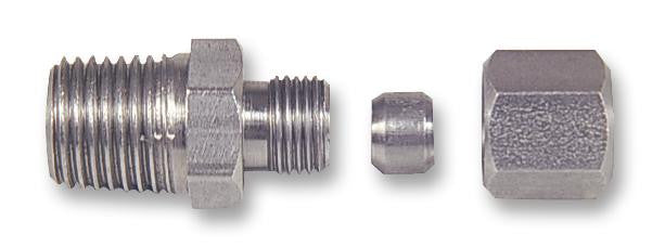 LABFACILITY FC-131 Compression Gland, 1/8" BSPT Tapered Thread, Stainless Steel, 1.5 mm Probes
