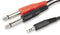 PRO SIGNAL JR8007-2M Audio / Video Cable Assembly, 3.5mm Stereo Jack Plug, 6.35mm (1/4") Mono Jack Plug, x 2, 6.6 ft