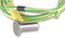 STAUBLI POAG-K4FS/KBT6DIN/100 Test Lead, Free End to 4mm Spring Loaded Socket, Green, Yellow, 1 m