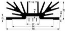FISCHER ELEKTRONIK SK 64/75 SA 2 XM 3 Heat Sink, TO-220, TO-220, 2.7 &deg;C/W, 25 mm, 75 mm, 75 mm