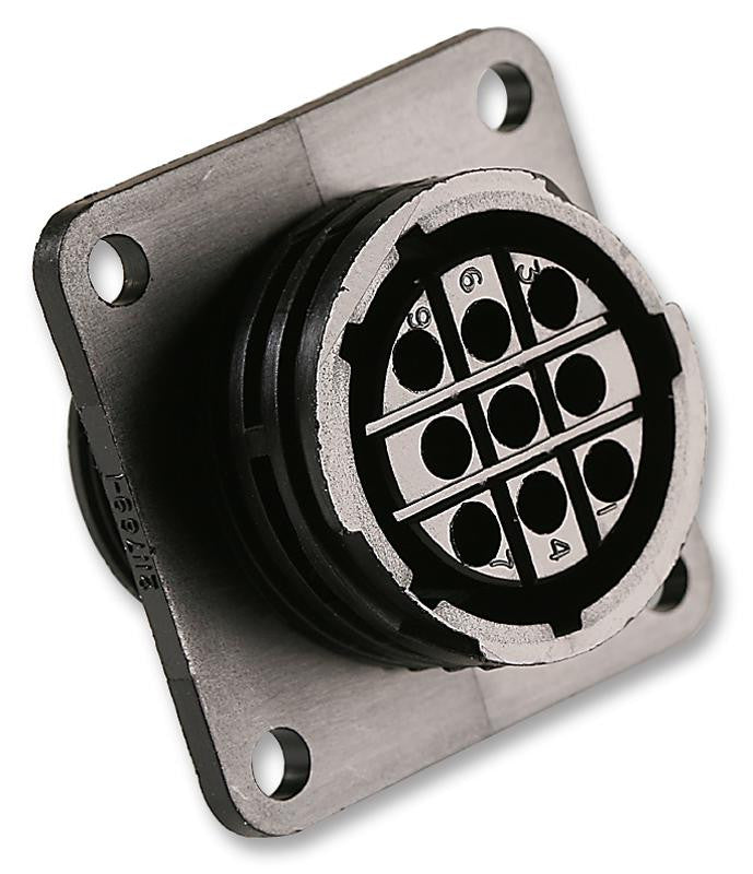 TE CONNECTIVITY 211769-1 Circular Connector, CPC Series 1, Panel Mount Receptacle, 9 Contacts, Thermoplastic Body