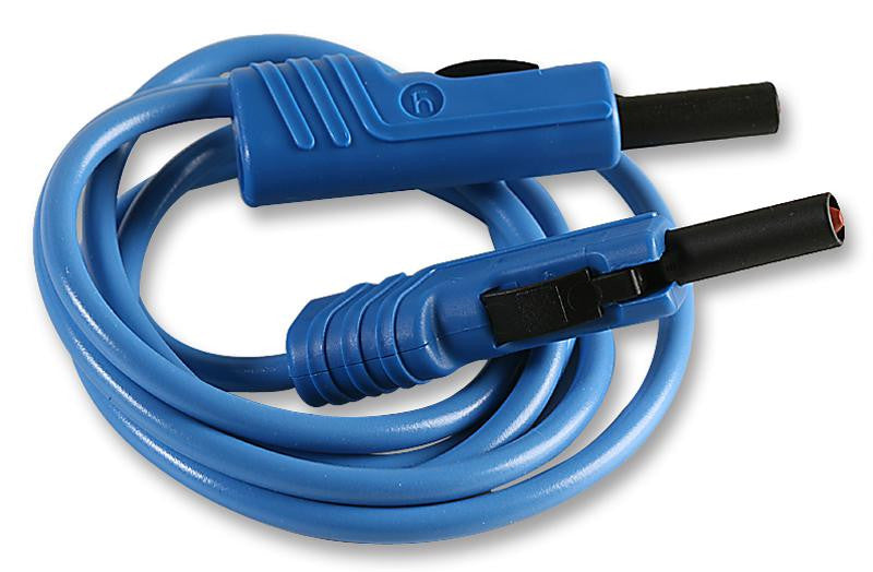 HIRSCHMANN TEST AND MEASUREMENT 973646102 Test Lead, 4mm Banana Plug to 4mm Banana Plug, Blue, 60 V, 16 A, 1 m
