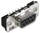 AMP - TE CONNECTIVITY 5-338313-2 Standard D Sub Connector, 9 Contacts, Receptacle, DA, AMPLIMITE HD-20 Series, Metal Body, Solder