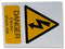 DURATOOL 259848 Safety Sign, 200 mm, 200 mm, Black / Yellow on White, Hazard, Danger Electric Shock Risk, Plastic