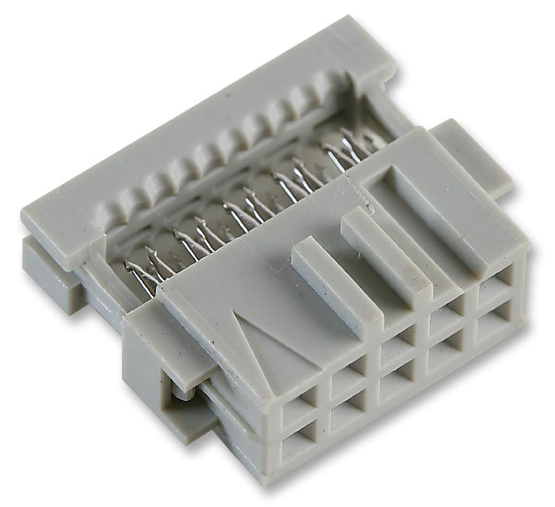 AMP - TE CONNECTIVITY 1-215911-0 Wire-To-Board Connector, 2.54 mm, 10 Contacts, Receptacle, AMP-LATCH Series, IDC / IDT, 2 Rows
