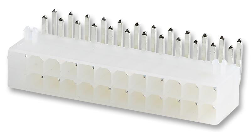 MOLEX 39-30-1240 Mini-Fit Jr. Header, 2 Row, Right Angle, with Snap-in Plastic Peg PCB Lock, 24 Way