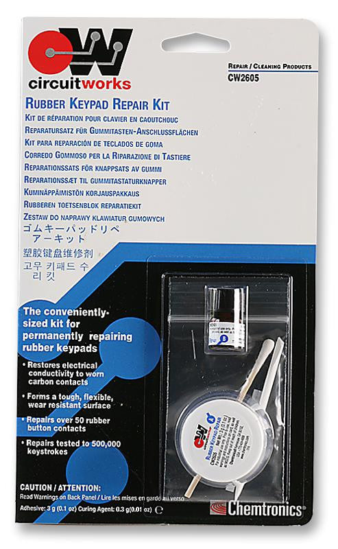 CIRCUITWORKS CW2605 Adhesive, Keypad Repair, Rubber, Epoxy - 2 Part, Packet, Grey, 3 g