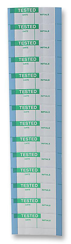 PRO POWER 7827348 Tested Labels 16 x 38mm Metalised Polyester 350 Pack Green