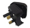 POWERCONNECTIONS PCP BLACK 3A 600W EU to UK Transformer Convertor Plug in Black Rated at 2.5A