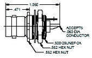 TROMPETER BJ27 RF / Coaxial Connector, Triaxial, Straight Bulkhead Jack, Solder, 50 ohm, Beryllium Copper